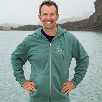 Hoody Unisex Organic Zip Thru Green Bay image 2