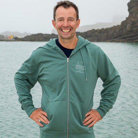 Hoody Unisex Organic Zip Thru Green Bay image 2