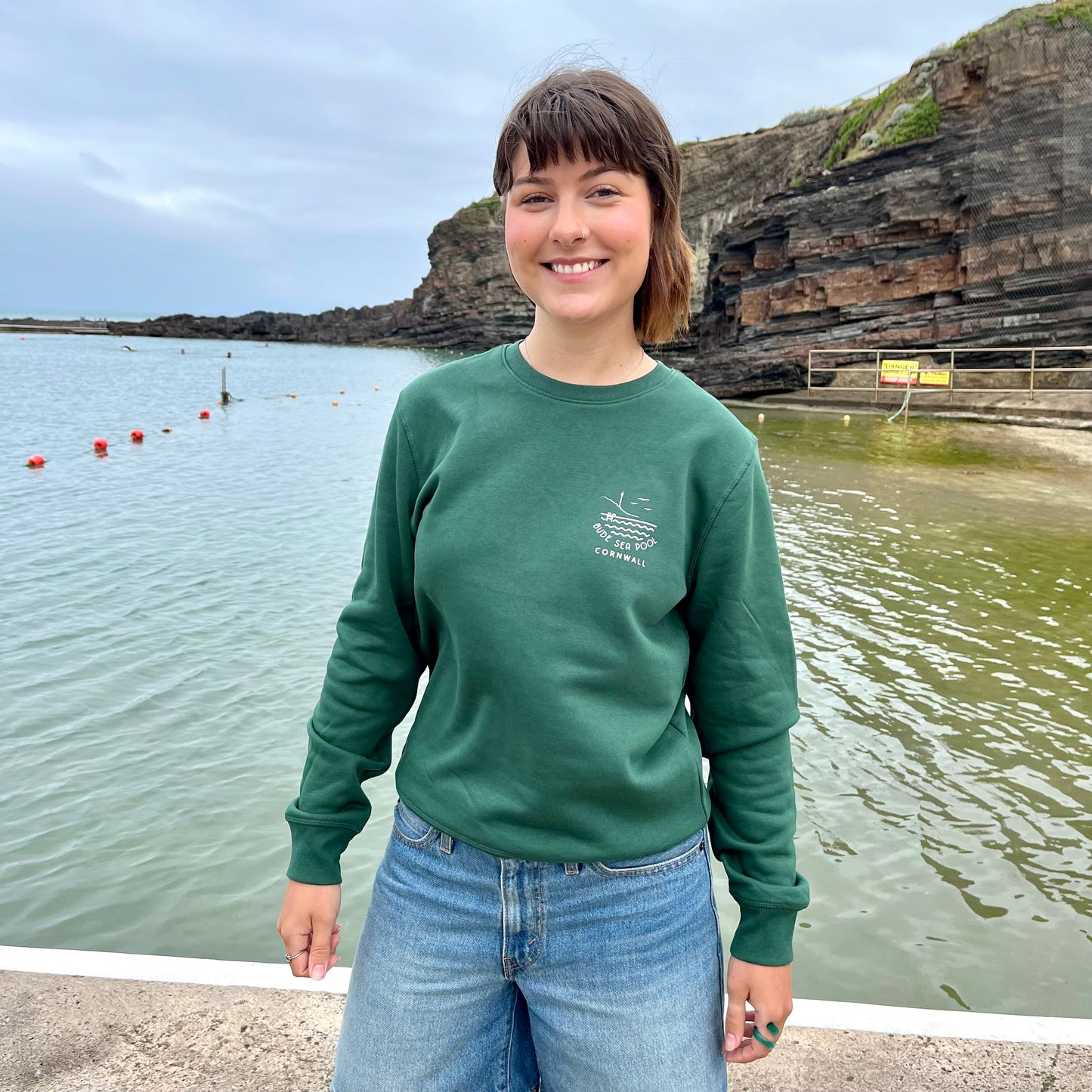 Unisex Organic Bottle Green Sweatshirt