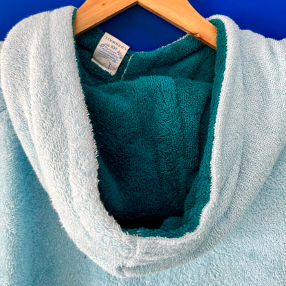 Towelling Robe Aqua & Teal