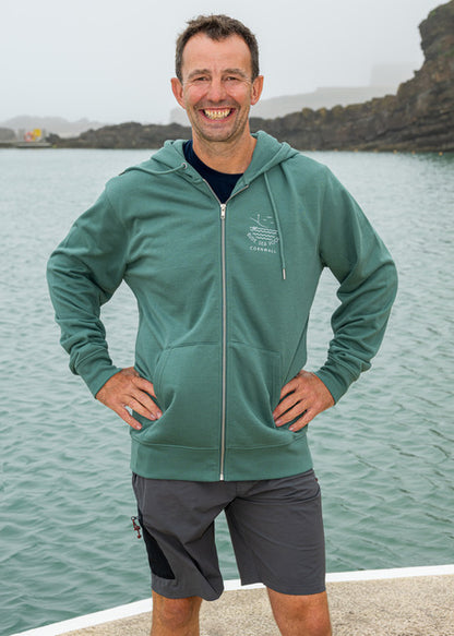 Hoody Unisex Organic Zip Thru Green Bay image 0