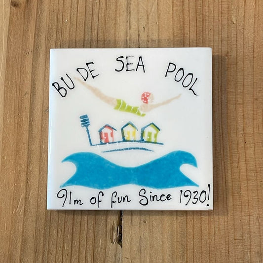 Beach Huts Tile Coaster